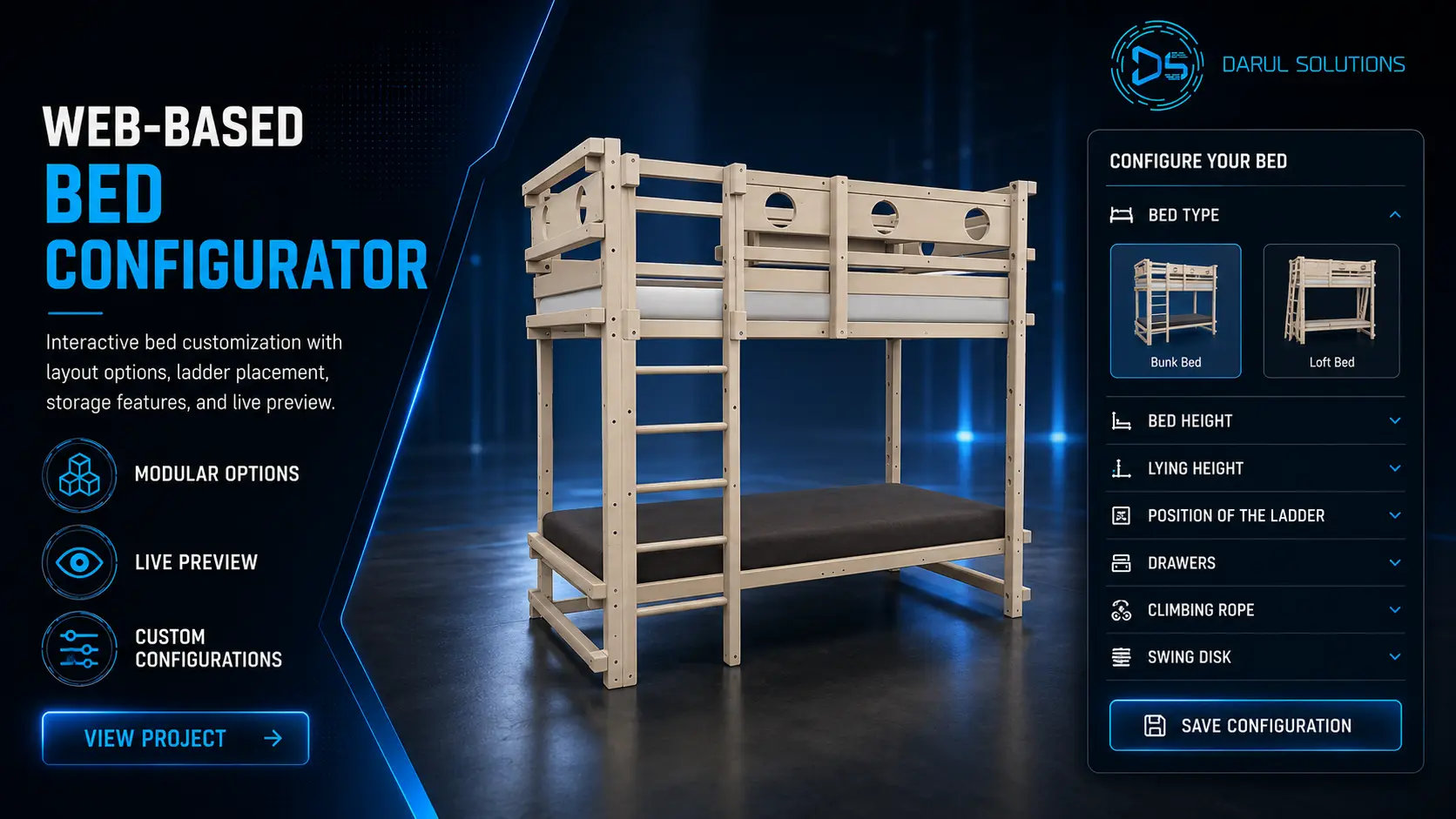 Bunk Bed Configurator - Web Product Configurators visualization screenshot 1